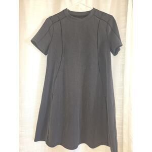 Lululemon women's Ribbed Softstreme T-shirt dress 4 grey black pockets